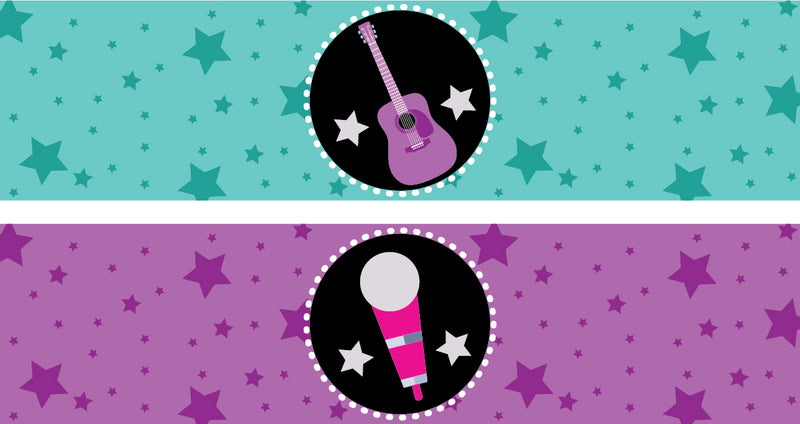 Rockstar Theme Water Bottle Labels