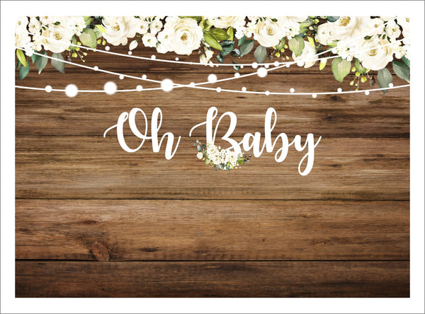 "Oh Baby" Theme Baby Shower Party Backdrop.