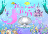 Mermaid Theme Birthday Party Personalized Backdrop.