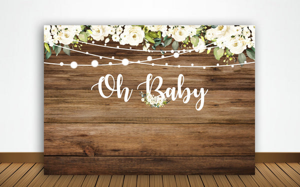 "Oh Baby" Theme Baby Shower Party Backdrop.