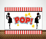 "Ready To Pop" Baby Shower Theme Party Backdrop.