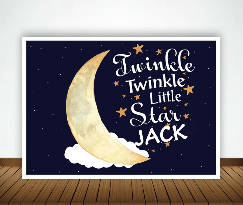 Twinkle Twinkle Little Star Birthday Party Personalized Backdrop.