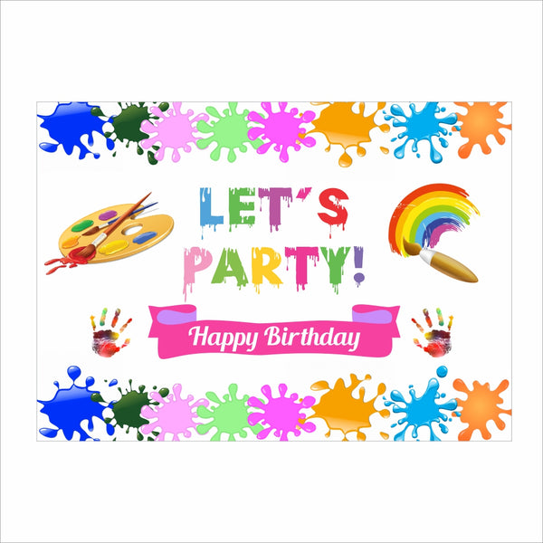 Art and Craft  Birthday Party Backdrop (Personalized)