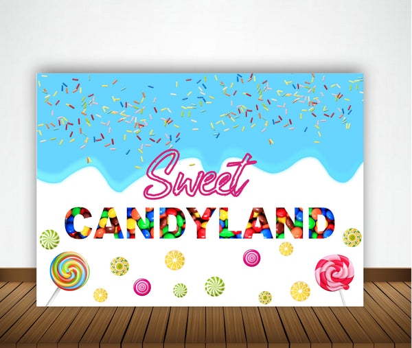 Candyland Birthday Party Personalized Backdrop.