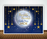 Twinkle Twinkle Little Star Birthday Party Personalized Backdrop.