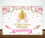 Princess Birthday Party Personalized Backdrop.