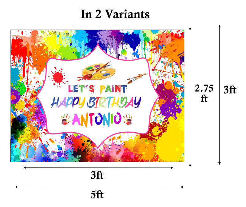 Art and Paint  Birthday Party Backdrop Personalized