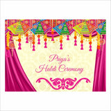 Haldi Ceremony Personalized Backdrop.