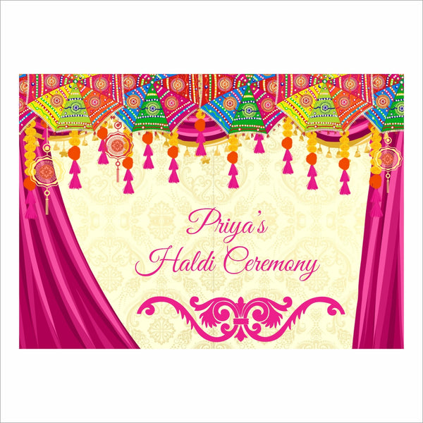 Haldi Ceremony Personalized Backdrop.