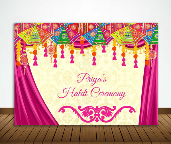 Haldi Ceremony Personalized Backdrop.