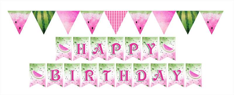 One In A Melon Theme  Birthday Party Banner for Decoration