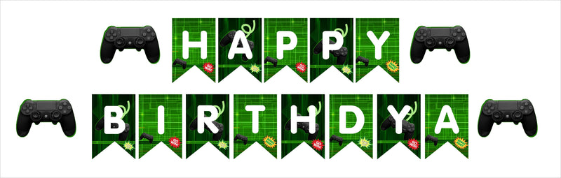 Gaming Theme Birthday Party Banner for Decoration