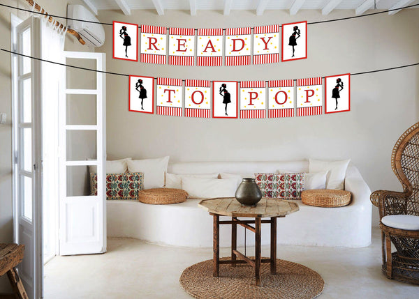 "Ready To Pop" Baby Shower Theme Party Banner for Decoration