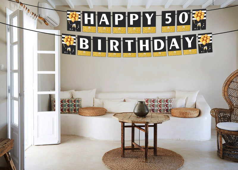 50th Birthday Party Banner for Decoration