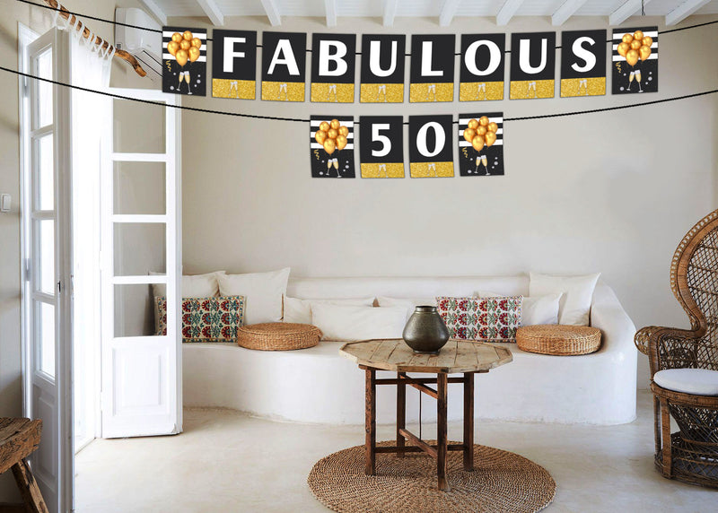 50th Birthday Party Banner for Decoration