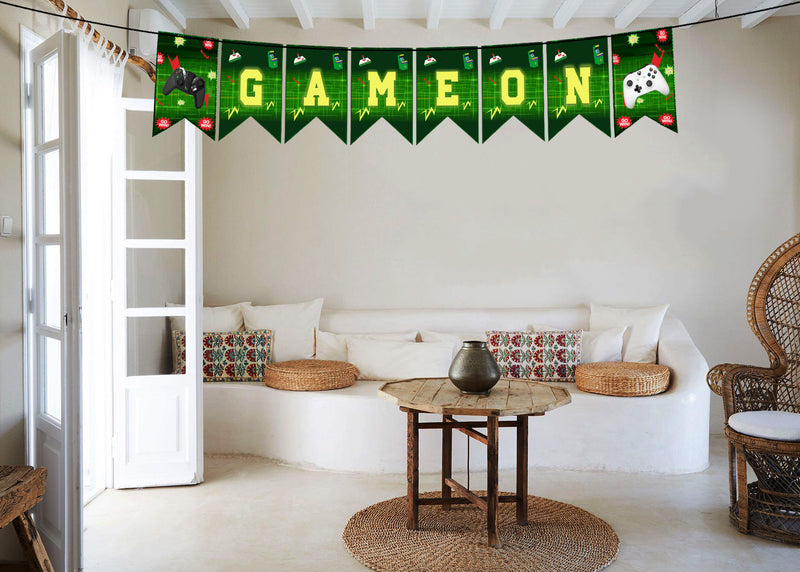 Gaming Theme Birthday Party Banner for Decoration