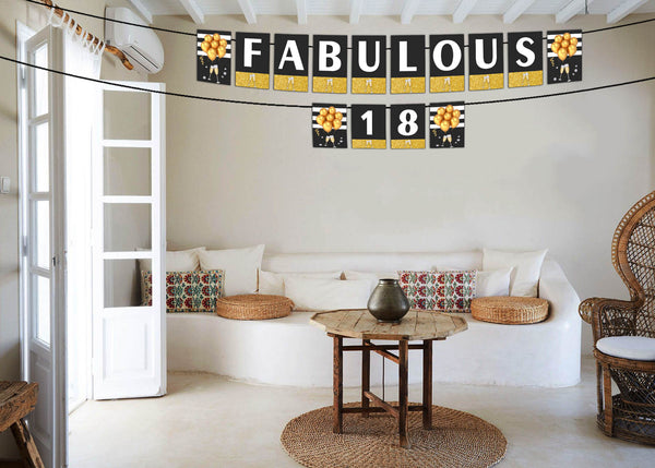 Fabulous 18th Birthday Party Banner for Decoration