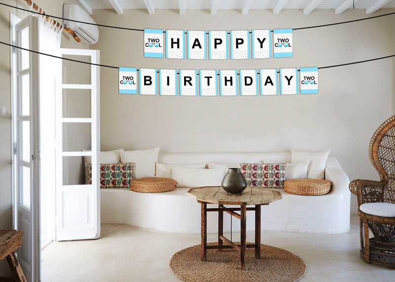 Two Cool  Birthday Party Banner for Decoration