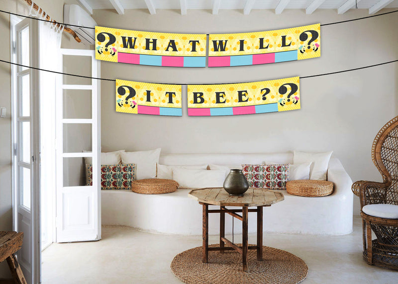 "What It Will Bee" Baby Shower Theme Party Banner for Decoration