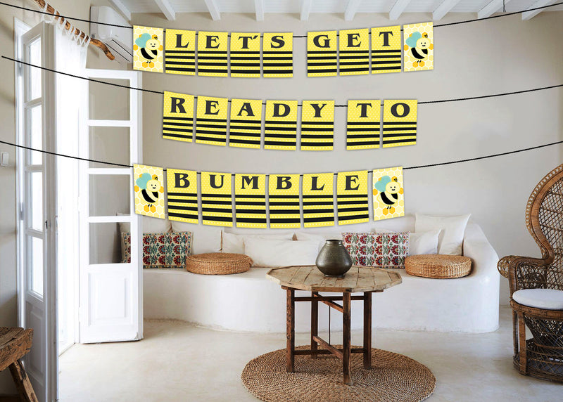 "What It Will Bee" Baby Shower Theme Party Baby Bumble Banner for Decoration