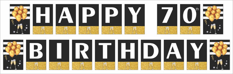 70th  Birthday Party Banner for Decoration