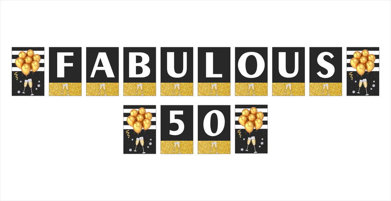 50th Birthday Party Banner for Decoration