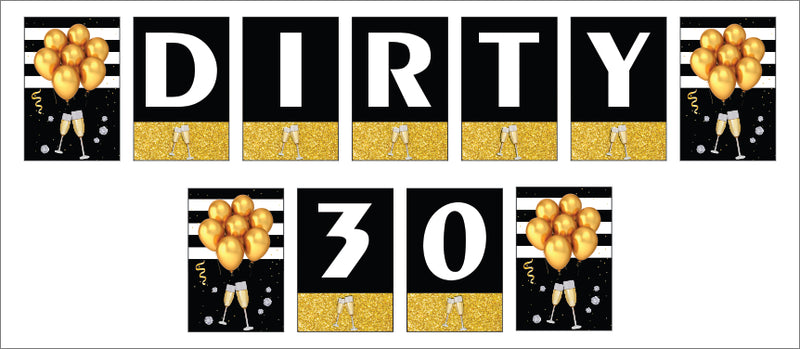 30th Birthday Party Banner for Decoration