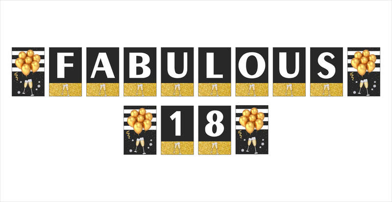 Fabulous 18th Birthday Party Banner for Decoration