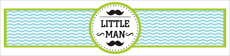 Little Man Theme Birthday Party Water Bottle Labels