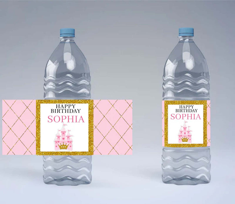 Princess Theme Water Bottle Labels