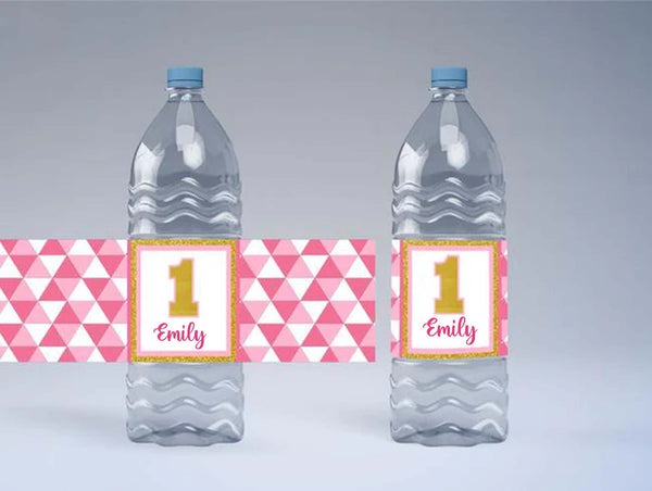 One Is Fun Theme Water Bottle Labels