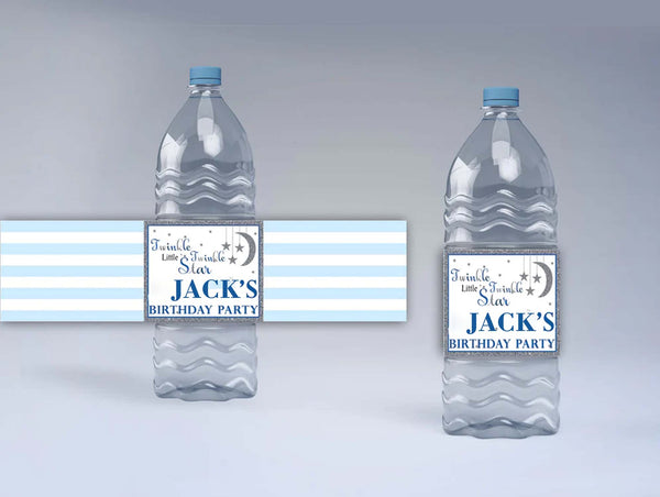 Twinkle Twinkle Little Star Theme Water Bottle Labels