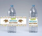 Dinosaur Theme Water Bottle Labels