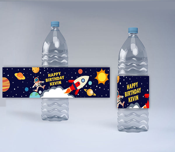 Space Theme Water Bottle Labels