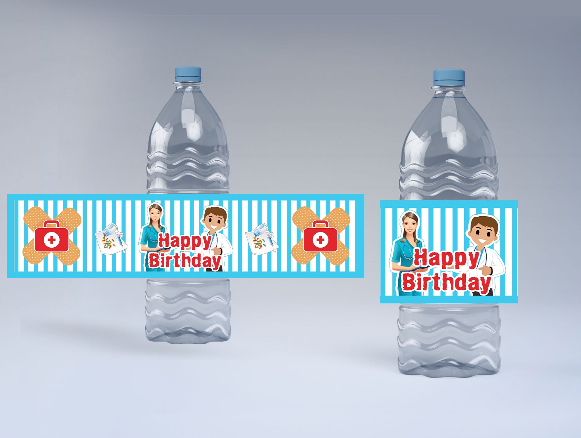 Doctor Theme Birthday Party Water Bottle Labels