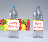 Twotti Fruity Theme Birthday Party Water Bottle Labels