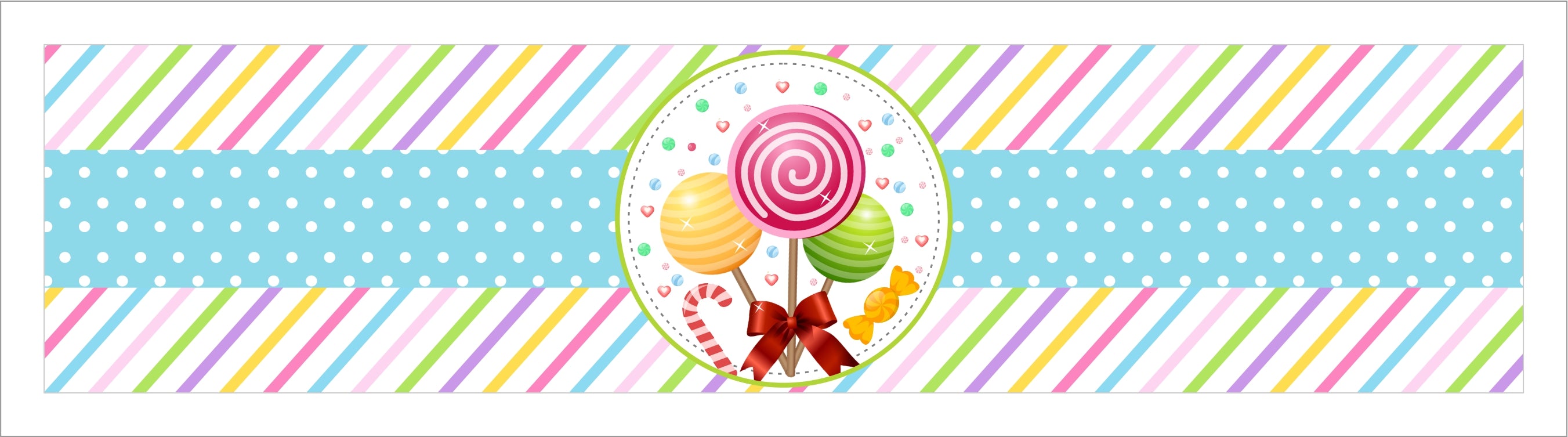 Candyland Theme Water Bottle Labels