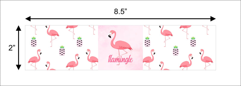 Flamingo Theme Water Bottle Labels