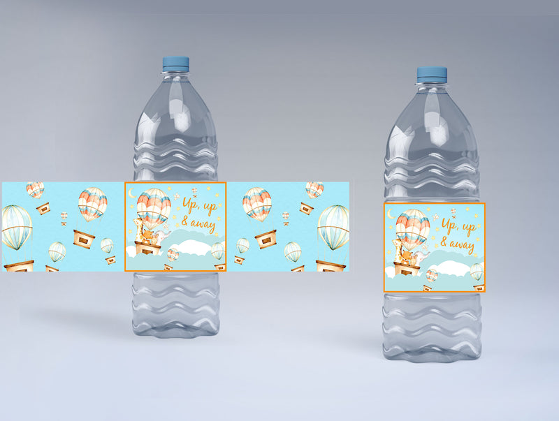 Hot Air Theme Water Bottle Labels