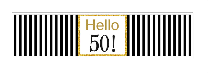 50th Birthday Theme Water Bottle Labels