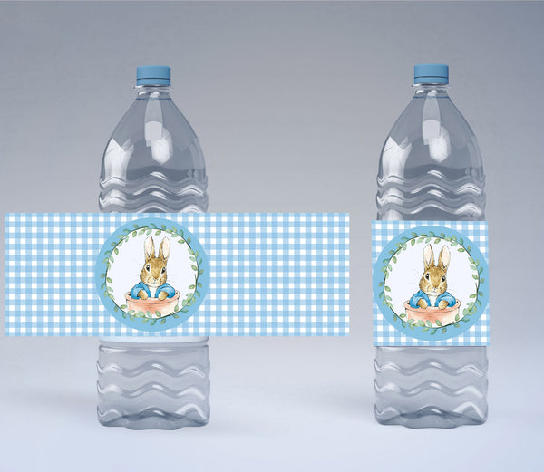 Bunny Theme Water Bottle Labels