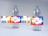 Art & craft Theme Birthday Party Water Bottle Labels