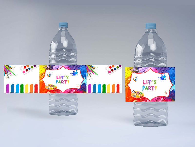 Art & craft Theme Birthday Party Water Bottle Labels