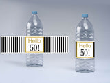 50th Birthday Theme Water Bottle Labels