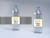 21st Birthday Theme Water Bottle Labels