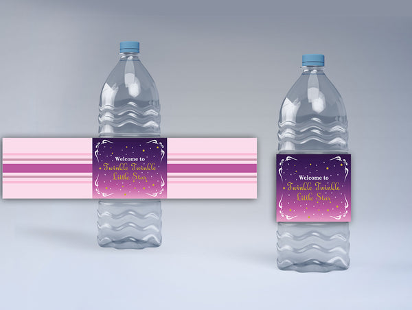 Twinkle Twinkle Little Star Theme Water Bottle Labels