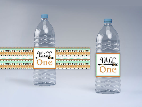 Wild One Theme Water Bottle Labels