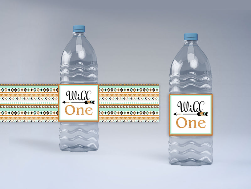 Wild One Theme Water Bottle Labels