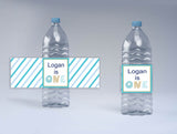 One Is Fun Theme Water Bottle Labels