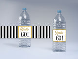 60th Birthday Theme Water Bottle Labels